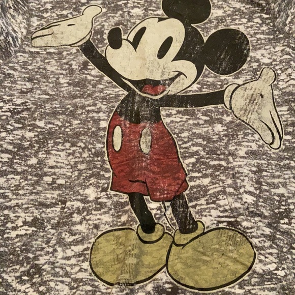 Disney Mickey Mouse Graphic Patterned Gray Hoodie - Picture 6 of 7